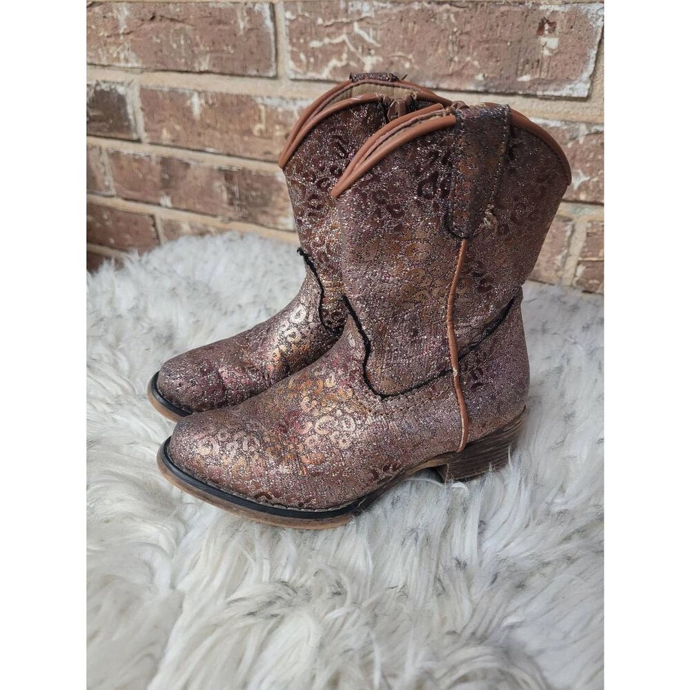 Roper Glitter Leopard Cowgirl Boots,  Toddler Girls Size 7